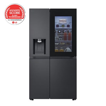 Voorkant van 628L Amerikaanse koelkast Zwart | Door In Door™ | InstaView™ | ThinQ™ - GSXE90EVDD